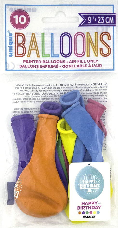 Happy Birthday Balloons - Multicolour Latex Pack | UNI56032