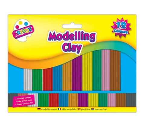 ARTBOX 12 COLOURFUL STRIPS MODELLING CLAY SET. TA3103