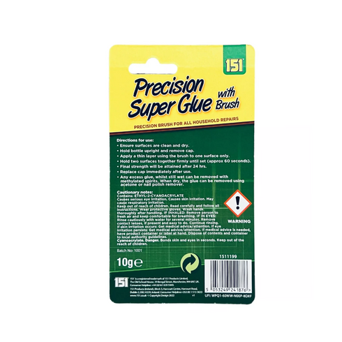 151 PRECISION SUPER GLUE WITH BRUSH 10GM. 1511199