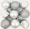 Silver Christmas Baubles - Luxury Set of 9 Traditional 8386. 8382SILVER