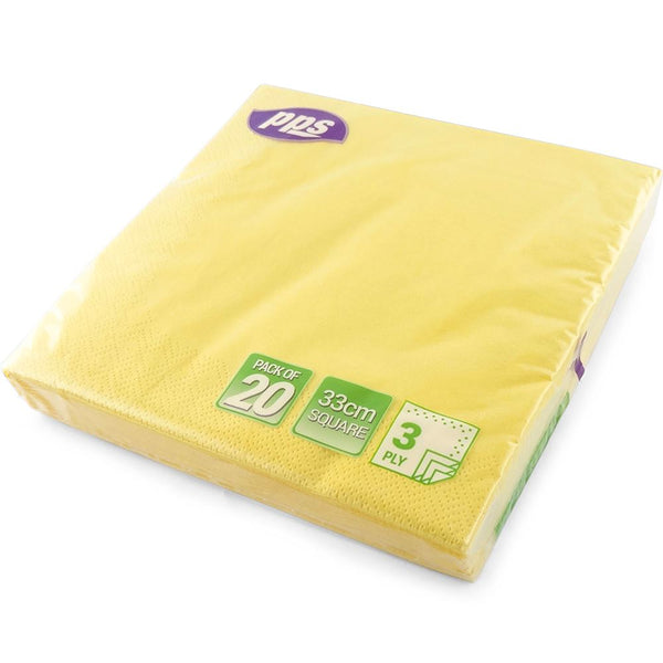 Light Yellow Napkins 3 Ply 33cm - PPS99102 Premium Quality
