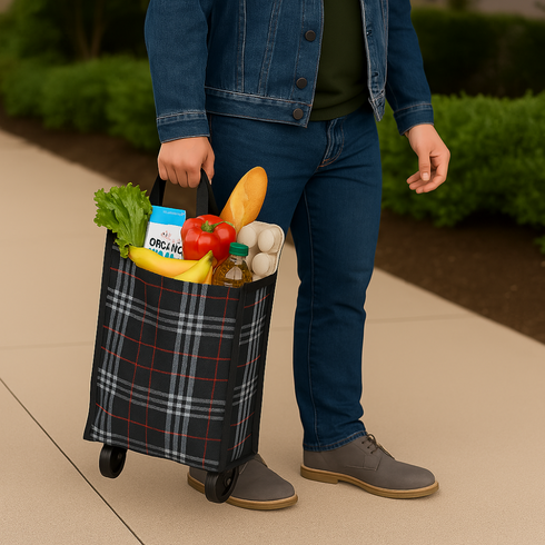FOLDING SHOPPING TROLLEY WITH WHEELS. HH2634
