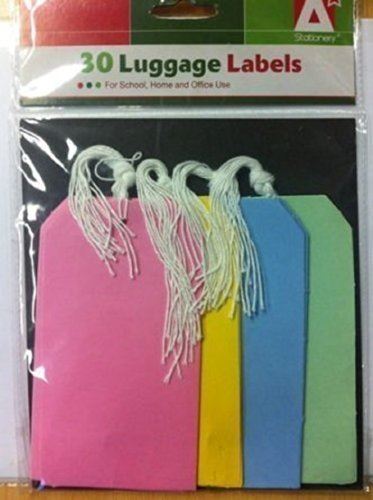Pastel Luggage Tags - 75mm Assorted Colours Pack of 30 | P2262