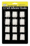 Self Adhesive Hooks - 12 Pack Easy Install 1511042A-36