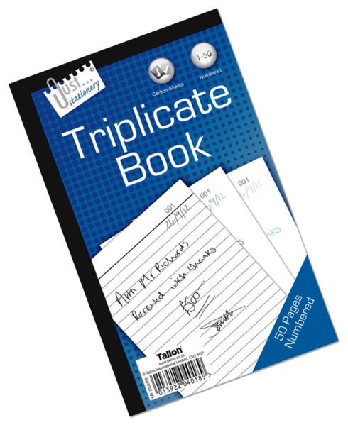 Triplicate Invoice Book - TALLON TA4018 Full Size