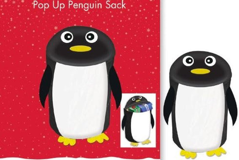 CHRISTMAS POP UP PENGUIN SACK. XSSPOP