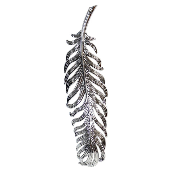 19 CM SHINY SILVER HANGING FEATHER. DP55607