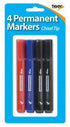 Permanent Marker Pack - TIGER CHISEL TIP 4/PK T301496