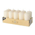 PACK OF 10 CREAM PILLAR CANDLES 40 X 90 MM. PS17912