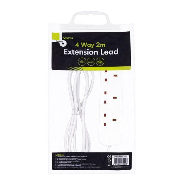 BENROSS 13AMP 4 WAY EXTENSION LEAD 2MTR. BML45029