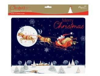 CHRISTMAS / XMAS SANTA WITH REINDEER DESIGN 3D ADVENT CALENDER (25 DIE CUT WI.... ADVTB