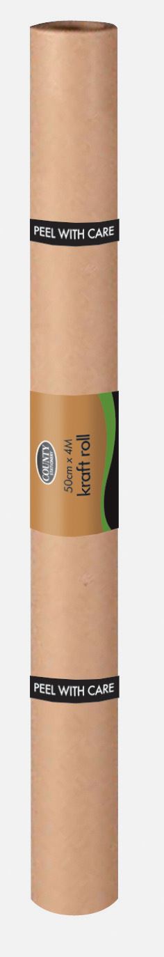 Kraft Paper Roll - COUNTY BROWN 50 X 4 M for Packaging & Crafts