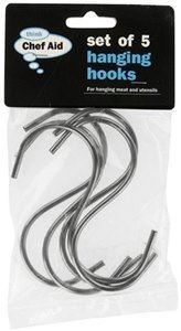 Stainless Steel S Hooks - 5 Chef Aid 10E10570 Organizers