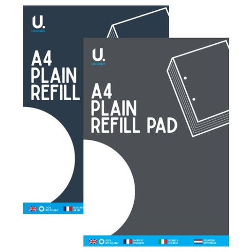 A4 Refill Pad - U Stationery Plain Refill Pad P1029