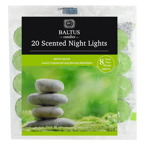 White Musk Tea Lights - BALTUS 8 Hour 20 Pack PES020-20WM