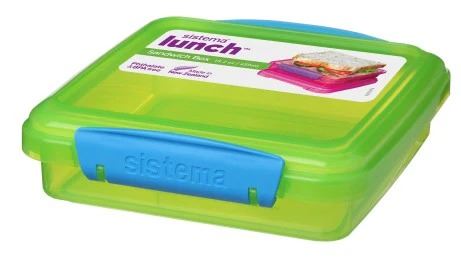 SISTEMA SANDWICH LUNCH BOX 450ML ASSORTED COLOUR - 1 PCS. SIS31646