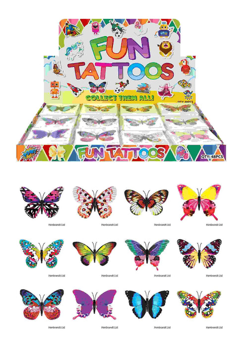 Butterfly Mini Tattoos - Assorted 48 Pack Designs N51410