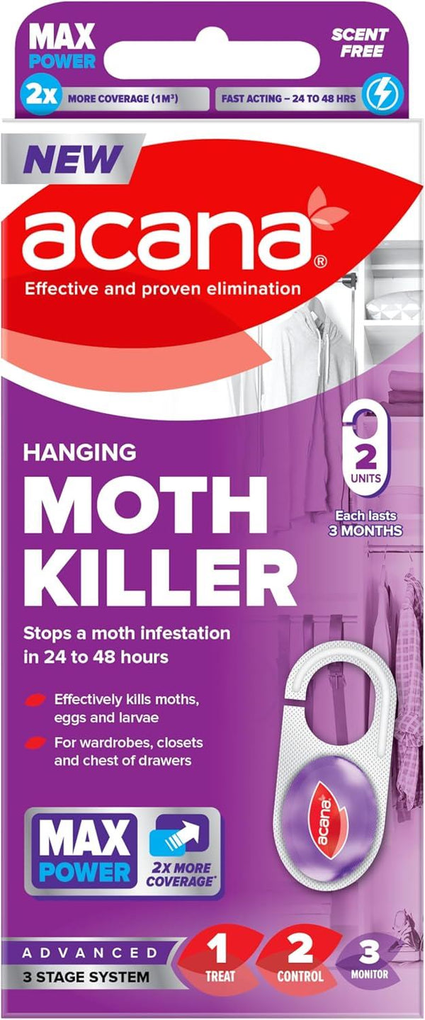 ACANA HANGING MOTH KILLER 2 PACK NEW FORMULA MAX PERFORMANC. WL1338