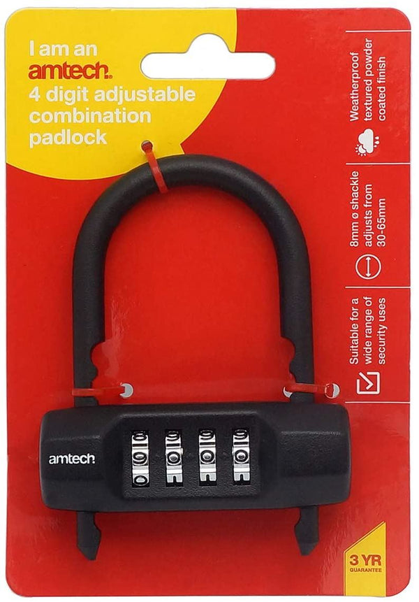 Adjustable Combination Padlock - AMTECH AMT1885 (30-65MM)