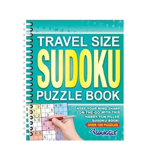 SQUIGGLE TRAVEL SIZE SUDOKU PUZZLE BOOK. P2936