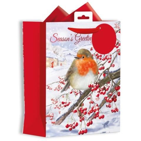 CHRISTMAS MEDIUM GIFT BAG - ROBIN. XALGB31M
