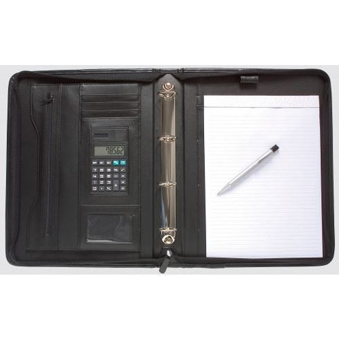 TIGER DELUXE A4 BLACK FOLDER WITH RULED PAD AND CALCULATOR. T301071