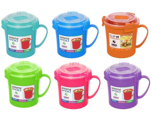 SISTEMA KLIP IT SOUP MUG 656ML ASSORTED COLOUR. S21107