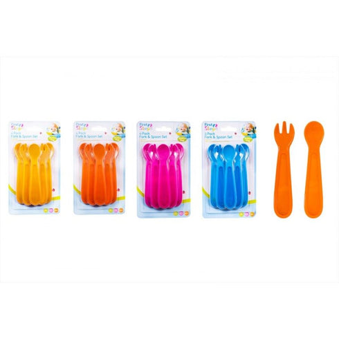 FIRST STEP BABY FEEDING SPOON & FORK SET 6/PK. FS675