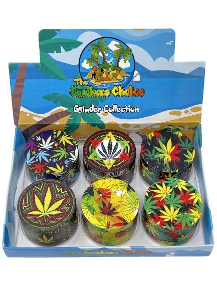 Magnetic Herb Grinder - Leaf Design Metal, Large GSDHX860