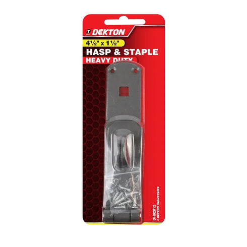 DEKTON HEAVY DUTY HASP & STAPLE GREY 4.5" X 1.5 ". DTDH02012