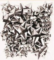 16 SILVER METALLIC BOWS. X25404BC