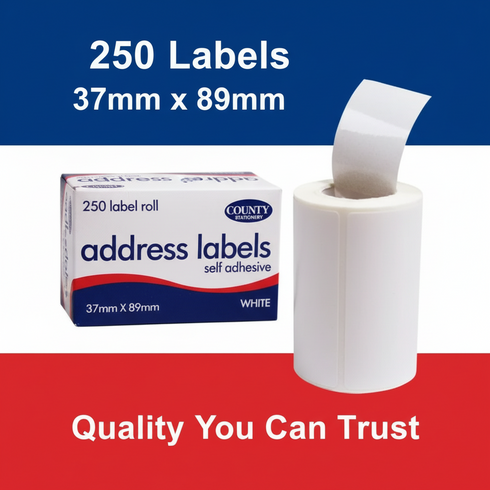 COUNTY 250 PACKS LABELS ON ROLL. C160