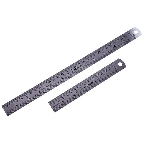 Steel Ruler Set - AMTECH 2-Pack Precision AMP5170