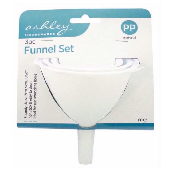 Plastic Funnel Set - ASHLEY 3-Pack BB-FF105 for Easy Pouring