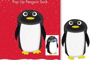 CHRISTMAS POP UP PENGUIN SACK. XSSPOP