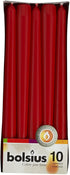 BOLSIUS RED TAPERED DINNER CANDLES 245MM 7.5H 10/PK. 103600352241