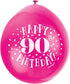 90th Birthday Balloons - Multicolour 10 Pack UNI56058