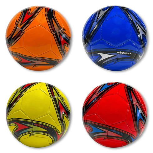 ASSORTED CIRCLE SWIRL MATT INFLATABLE FOOTBALL SIZE 5. HU8136