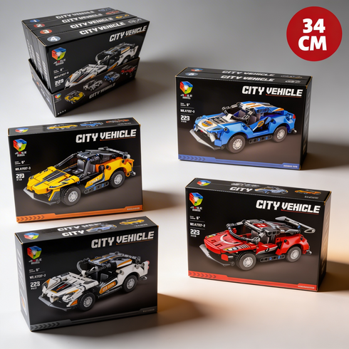 SECTOR STUDIOS SPORTS RACING CAR MODEL BUILDING BLOCK SET 34CM. HU9510