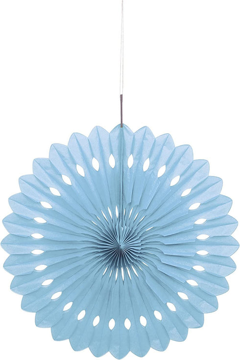 Baby Blue Fan Decoration 40cm - Unique Party Accessory UNI63191