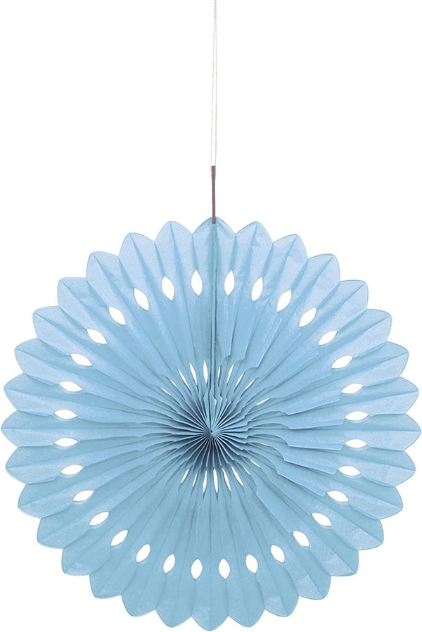 Baby Blue Fan Decoration 40cm - Unique Party Accessory UNI63191
