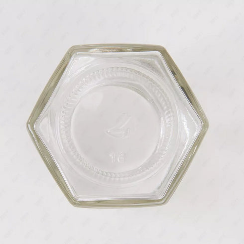 Gold Lid Jar 110ml - Hexagonal Glass Container with Screw Lid