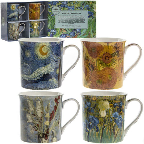 THE LEONARDO COLLECTION VINCENT VAN GOGH ASSORTED DESIGN MUG SET OF 4. LP93139
