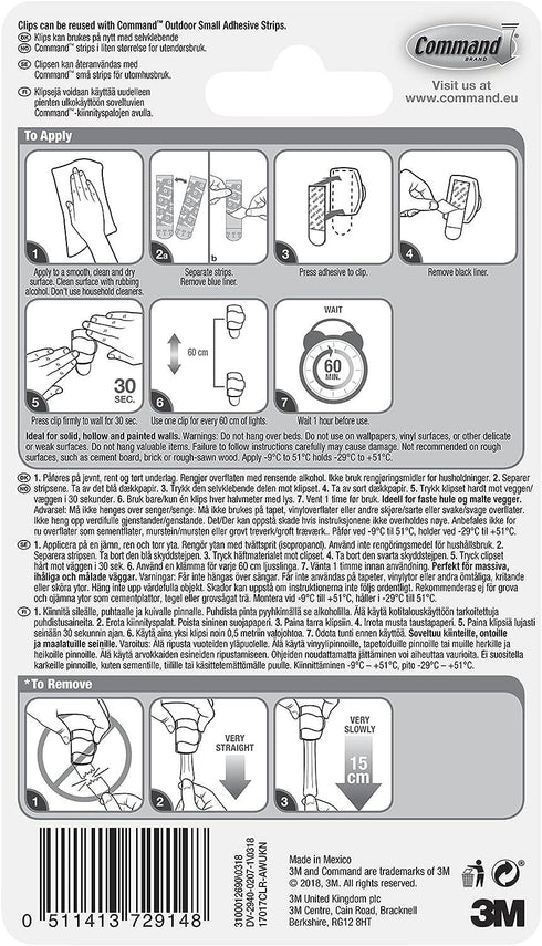 COMMAND OUTDOOR LIGHT CLIPS 16/PK. 17017CLR