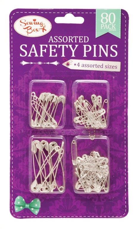 Safety Pins Pack - Silver 80/PK for Sewing KC4078-48A
