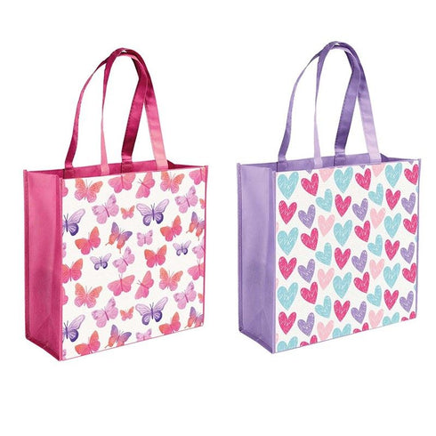 TALLON LARGE SQUARE PP HEARTS & BUTTERFLIES SHOPPING BAG 40 X 40CM. TA7349