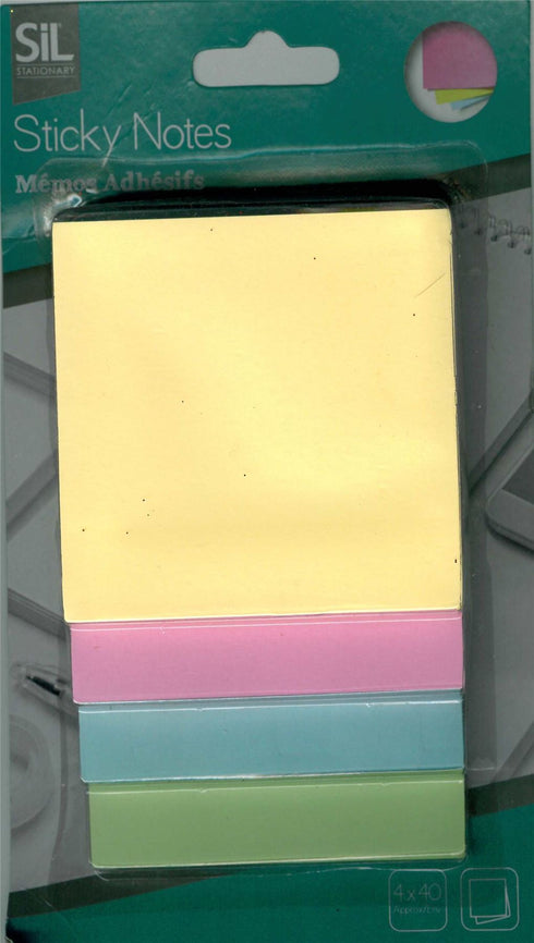 SIL STICKY MEMO NOTES 4/PK. ST7145