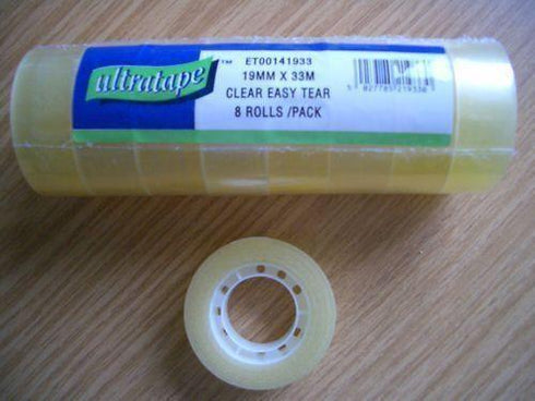 ULTRATAPE EASY CLEAR TAPE 19MM X 33M 8/PK. ET00141933