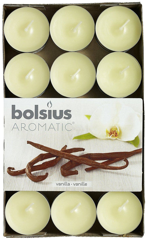 BOLSIUS SCENTED TEALIGHT CANDLES 4HRS 30/PK - VANILA. CN5414