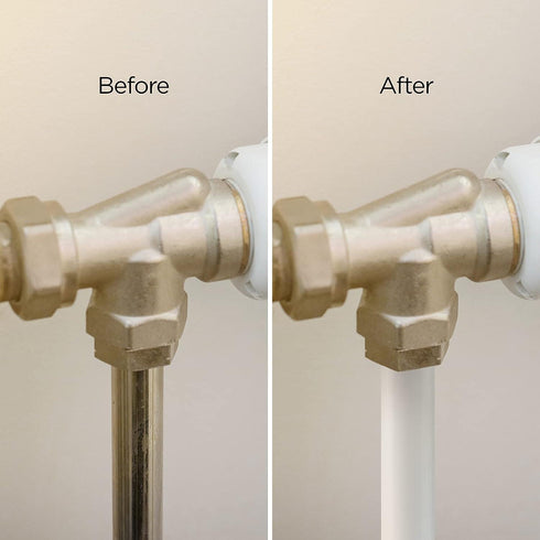 Radiator Pipe Covers - BLACKSPUR 15MM White Sleeves Pack of 8